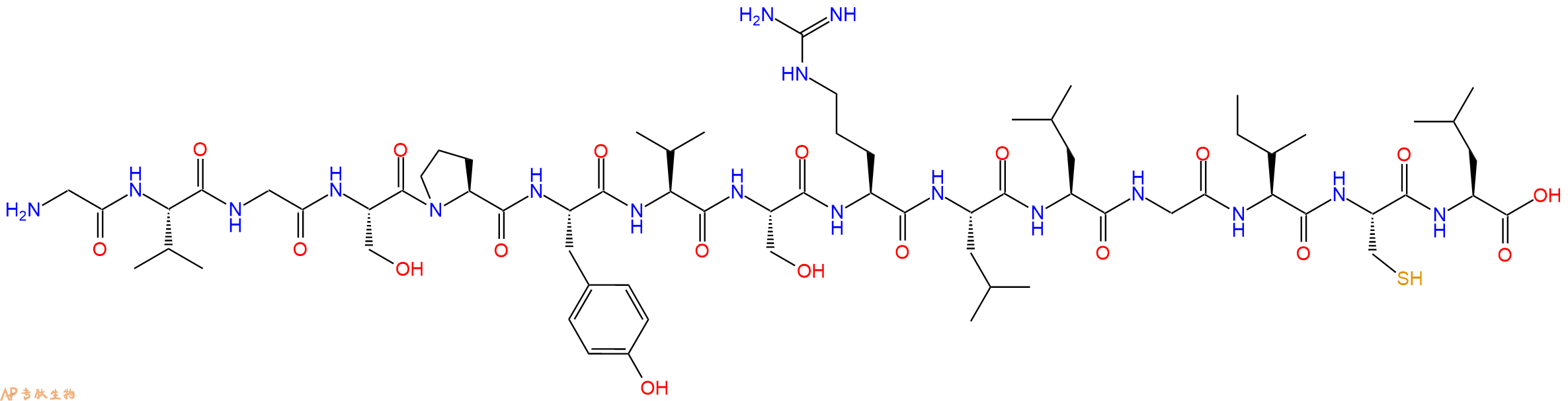 专肽生物产品H2N-Gly-Val-Gly-Ser-Pro-Tyr-Val-Ser-Arg-Leu-Leu-Gly-Ile-Cys-Leu-COOH