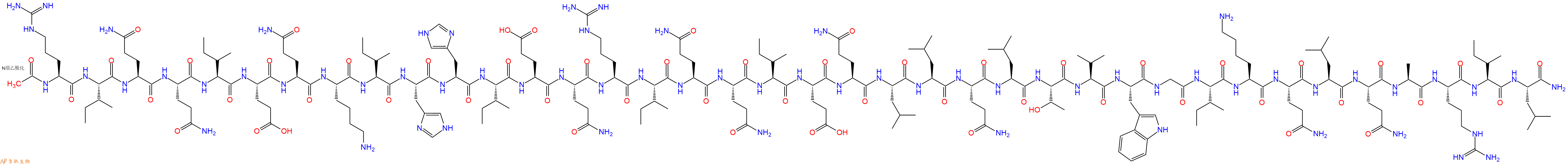 专肽生物产品Ac-Arg-Ile-Gln-Gln-Ile-Glu-Gln-Lys-Ile-His-His-Ile-Glu-Gln-Arg-Ile-Gln-Gln-Ile-Glu-Gln-Leu-Leu-Gln-Leu-Thr-Val-Trp-Gly-Ile-Lys-Gln-Leu-Gln-Ala-Arg-Ile-Leu-NH2