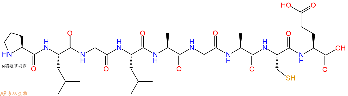 专肽生物产品H2N-Pro-Leu-Gly-Leu-Ala-Gly-Ala-Cys-Glu-COOH