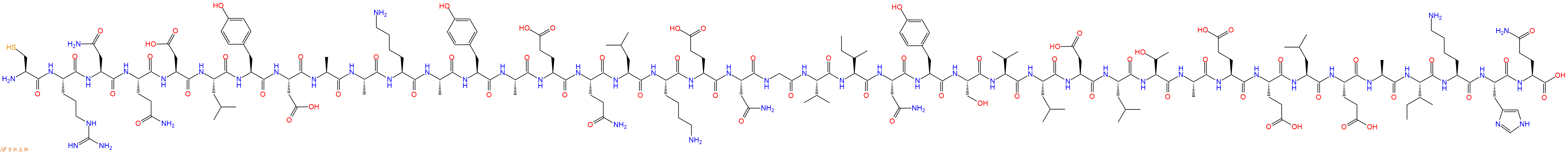 专肽生物产品H2N-Cys-Arg-Asn-Gln-Asp-Leu-Tyr-Asp-Ala-Ala-Lys-Ala-Tyr-Ala-Glu-Gln-Leu-Lys-Glu-Asn-Gly-Val-Ile-Asn-Tyr-Ser-Val-Leu-Asp-Leu-Thr-Ala-Glu-Glu-Leu-Glu-Ala-Ile-Lys-His-Gln-COOH