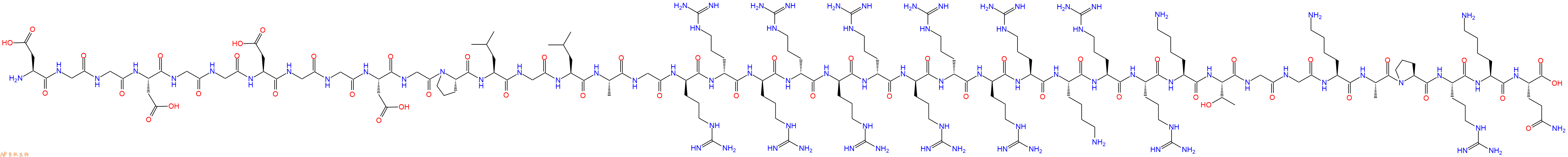 专肽生物产品H2N-Asp-Gly-Gly-Asp-Gly-Gly-Asp-Gly-Gly-Asp-Gly-Pro-Leu-Gly-Leu-Ala-Gly-DArg-DArg-DArg-DArg-DArg-DArg-DArg-DArg-DArg-Arg-Lys-Arg-Arg-Lys-Thr-Gly-Gly-Lys-Ala-Pro-Arg-Lys-Gln-COOH