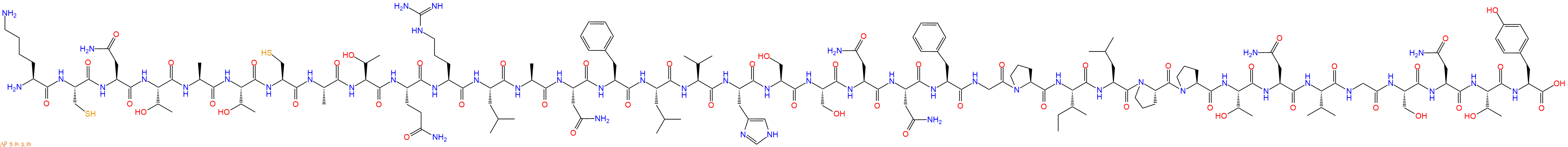 专肽生物产品H2N-Lys-Cys-Asn-Thr-Ala-Thr-Cys-Ala-Thr-Gln-Arg-Leu-Ala-Asn-Phe-Leu-Val-His-Ser-Ser-Asn-Asn-Phe-Gly-Pro-Ile-Leu-Pro-Pro-Thr-Asn-Val-Gly-Ser-Asn-Thr-Tyr-COOH