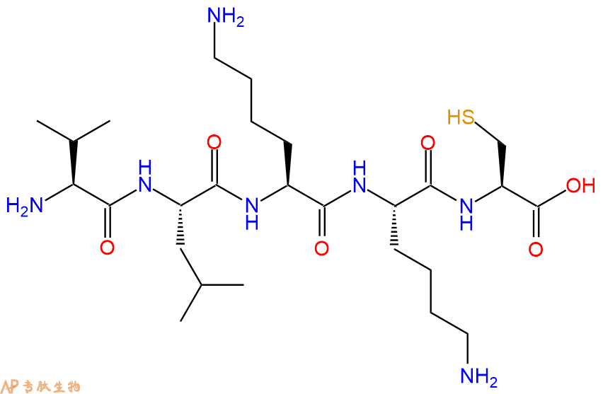 专肽生物产品H2N-Val-Leu-Lys-Lys-Cys-COOH