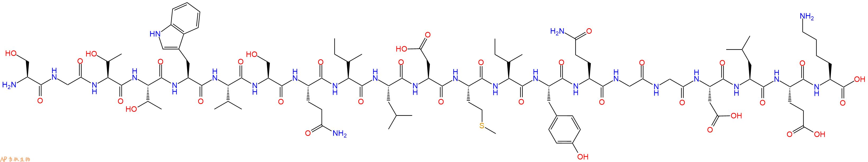 专肽生物产品H2N-Ser-Gly-Thr-Thr-Trp-Val-Ser-Gln-Ile-Leu-Asp-Met-Ile-Tyr-Gln-Gly-Gly-Asp-Leu-Glu-Lys-COOH