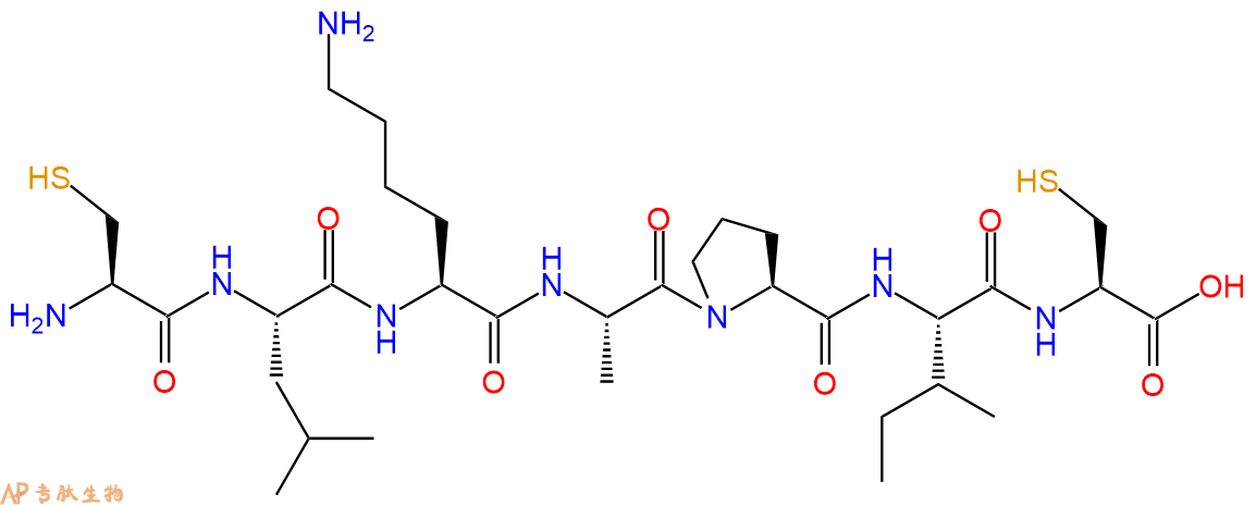 专肽生物产品H2N-Cys-Leu-Lys-Ala-Pro-Ile-Cys-COOH