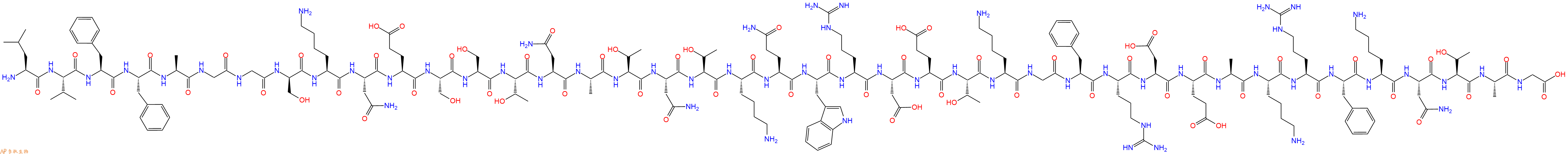 专肽生物产品H2N-Leu-Val-Phe-Phe-Ala-Gly-Gly-DSer-Lys-Asn-Glu-Ser-Ser-Thr-Asn-Ala-Thr-Asn-Thr-Lys-Gln-Trp-Arg-Asp-Glu-Thr-Lys-Gly-Phe-Arg-Asp-Glu-Ala-Lys-Arg-Phe-Lys-Asn-Thr-Ala-Gly-COOH
