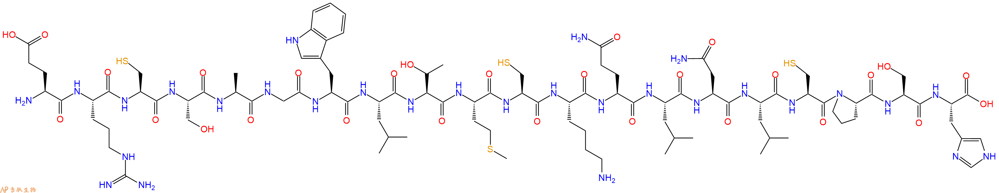 专肽生物产品H2N-Glu-Arg-Cys-Ser-Ala-Gly-Trp-Leu-Thr-Met-Cys-Lys-Gln-Leu-Asn-Leu-Cys-Pro-Ser-His-COOH