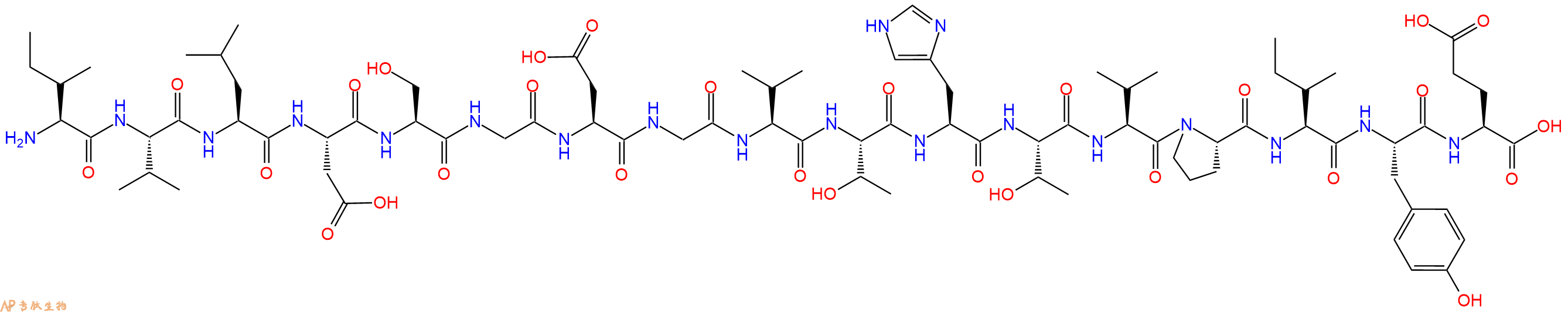 专肽生物产品H2N-Ile-Val-Leu-Asp-Ser-Gly-Asp-Gly-Val-Thr-His-Thr-Val-Pro-Ile-Tyr-Glu-COOH