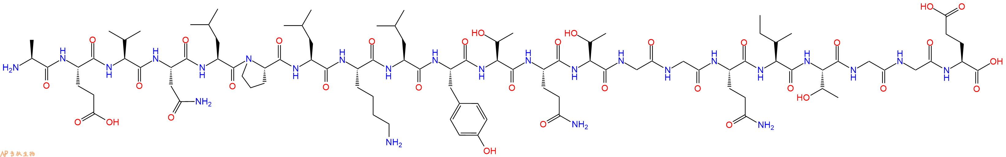 专肽生物产品H2N-Ala-Glu-Val-Asn-Leu-Pro-Leu-Lys-Leu-Tyr-Thr-Gln-Thr-Gly-Gly-Gln-Ile-Thr-Gly-Gly-Glu-COOH