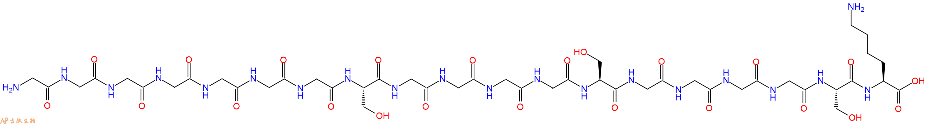 专肽生物产品H2N-Gly-Gly-Gly-Gly-Gly-Gly-Gly-Ser-Gly-Gly-Gly-Gly-Ser-Gly-Gly-Gly-Gly-Ser-Lys-COOH