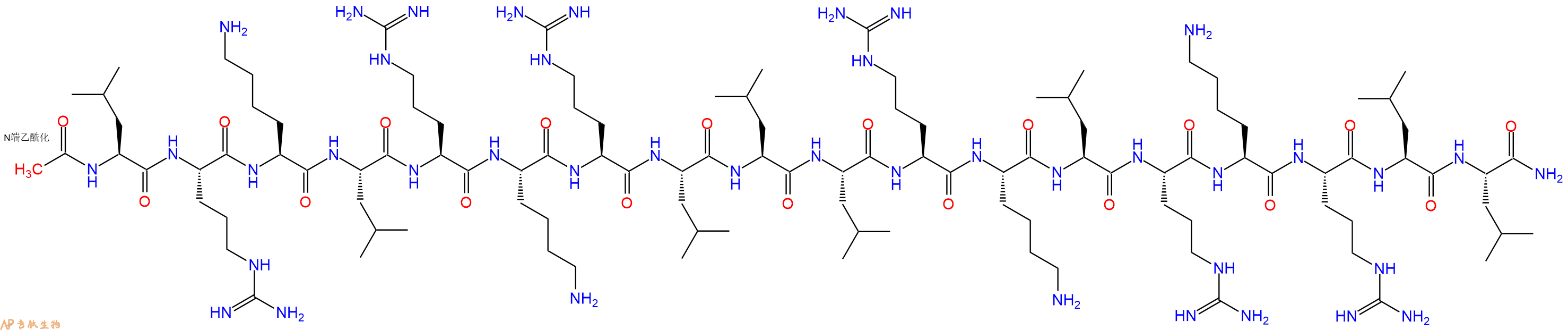 专肽生物产品Ac-Leu-Arg-Lys-Leu-Arg-Lys-Arg-Leu-Leu-Leu-Arg-Lys-Leu-Arg-Lys-Arg-Leu-Leu-NH2