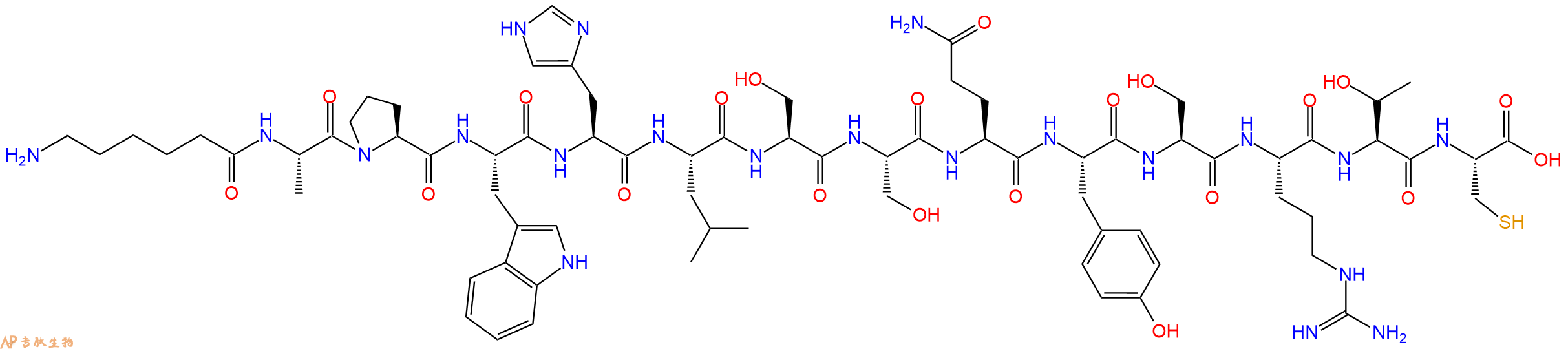 专肽生物产品H2N-Ahx-Ala-Pro-Trp-His-Leu-Ser-Ser-Gln-Tyr-Ser-Arg-Thr-Cys-COOH