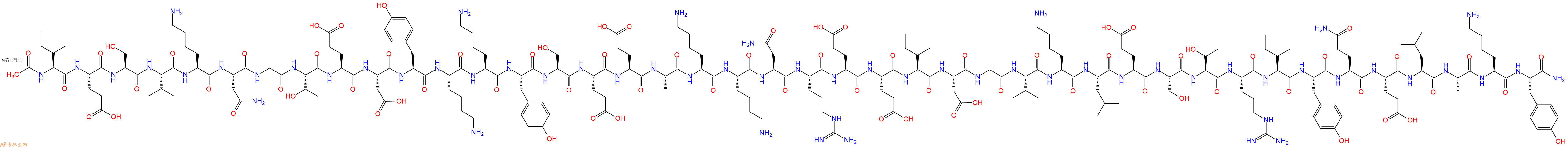 专肽生物产品Ac-Ile-Glu-Ser-Val-Lys-Asn-Gly-Thr-Glu-Asp-Tyr-Lys-Lys-Tyr-Ser-Glu-Glu-Ala-Lys-Lys-Asn-Arg-Glu-Glu-Ile-Asp-Gly-Val-Lys-Leu-Glu-Ser-Thr-Arg-Ile-Tyr-Gln-Glu-Leu-Ala-Lys-Tyr-NH2