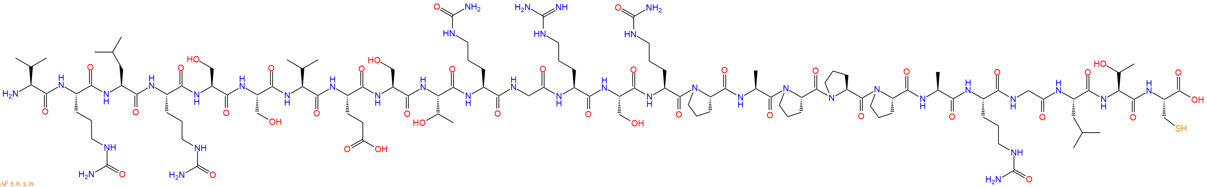 专肽生物产品H2N-Val-Cit-Leu-Cit-Ser-Ser-Val-Glu-Ser-Thr-Cit-Gly-Arg-Ser-Cit-Pro-Ala-Pro-Pro-Pro-Ala-Cit-Gly-Leu-Thr-Cys-COOH