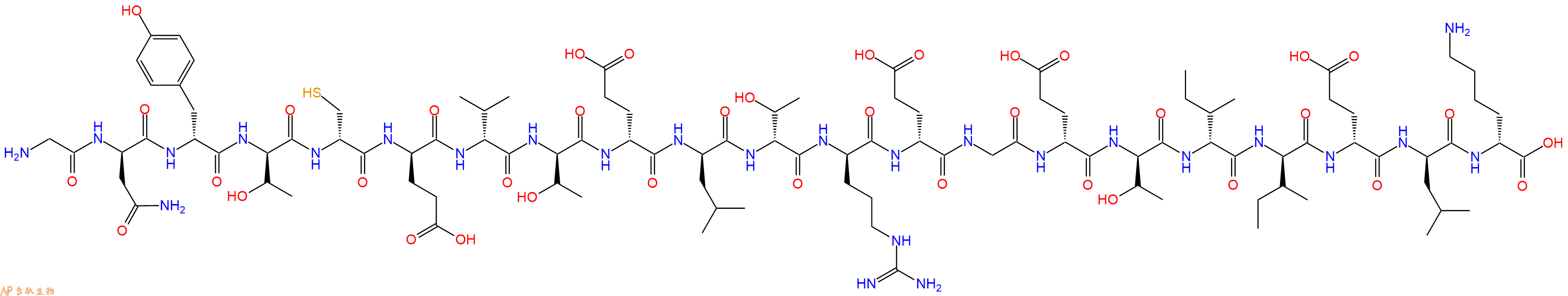 专肽生物产品H2N-Gly-DAsn-DTyr-DThr-DCys-DGlu-DVal-DThr-DGlu-DLeu-DThr-DArg-DGlu-Gly-DGlu-DThr-DIle-DIle-DGlu-DLeu-DLys-COOH