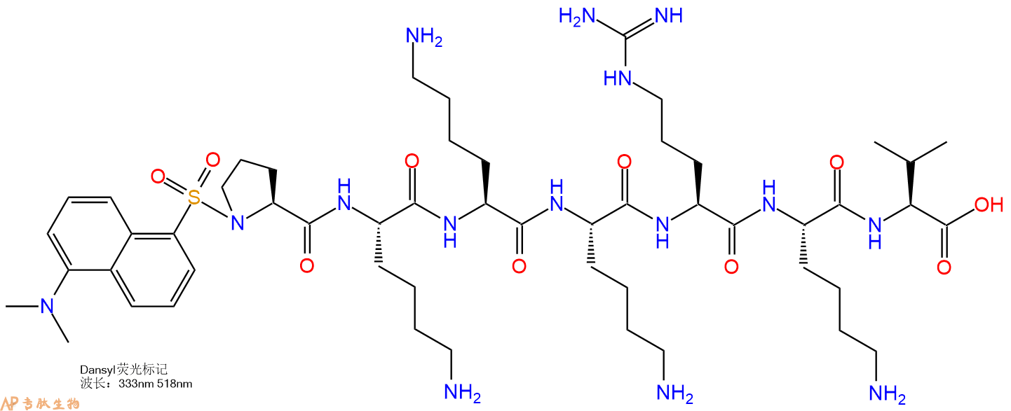 专肽生物产品Dansyl-Pro-Lys-Lys-Lys-Arg-Lys-Val-COOH