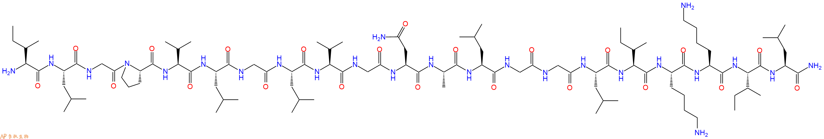专肽生物产品H2N-Ile-Leu-Gly-Pro-Val-Leu-Gly-Leu-Val-Gly-Asn-Ala-Leu-Gly-Gly-Leu-Ile-Lys-Lys-Ile-Leu-NH2