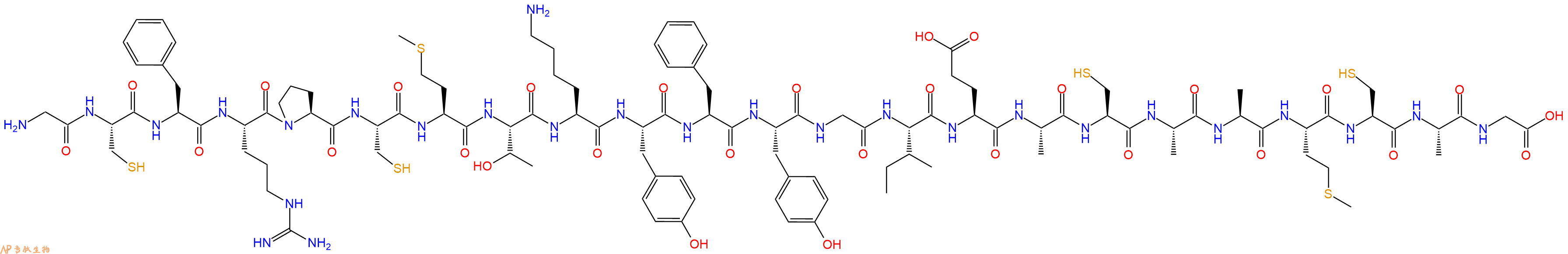 专肽生物产品H2N-Gly-Cys-Phe-Arg-Pro-Cys-Met-Thr-Lys-Tyr-Phe-Tyr-Gly-Ile-Glu-Ala-Cys-Ala-Ala-Met-Cys-Ala-Gly-COOH