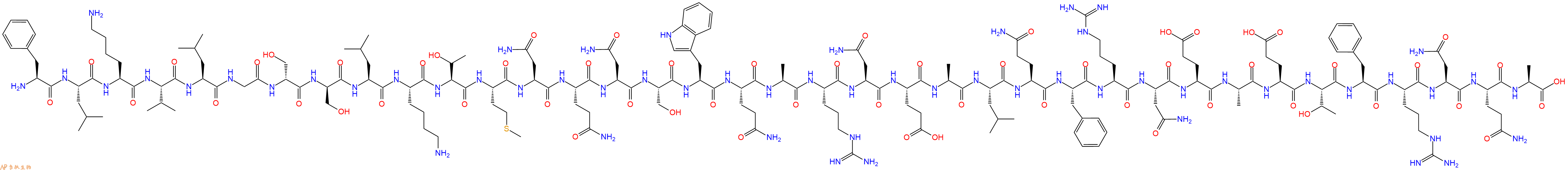 专肽生物产品H2N-Phe-Leu-Lys-Val-Leu-Gly-DSer-DSer-Leu-Lys-Thr-Met-Asn-Gln-Asn-Ser-Trp-Gln-Ala-Arg-Asn-Glu-Ala-Leu-Gln-Phe-Arg-Asn-Glu-Ala-Glu-Thr-Phe-Arg-Asn-Gln-Ala-COOH