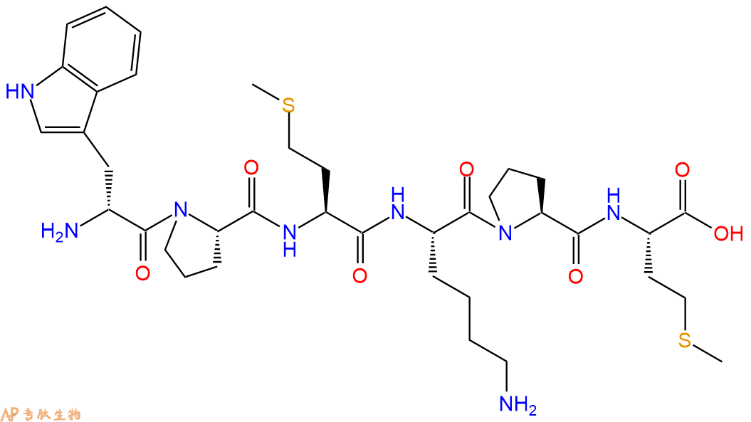 专肽生物产品H2N-DTrp-Pro-Met-Lys-Pro-Met-COOH