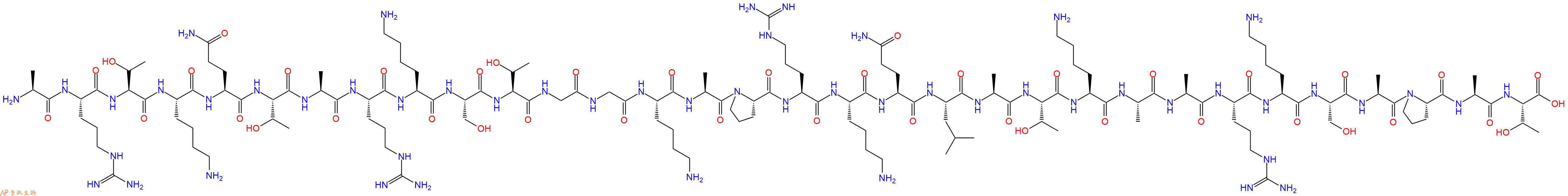 专肽生物产品H2N-Ala-Arg-Thr-Lys-Gln-Thr-Ala-Arg-Lys-Ser-Thr-Gly-Gly-Lys-Ala-Pro-Arg-Lys-Gln-Leu-Ala-Thr-Lys-Ala-Ala-Arg-Lys-Ser-Ala-Pro-Ala-Thr-COOH