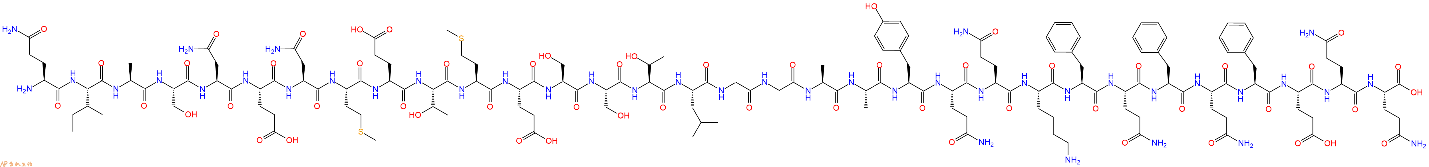 专肽生物产品H2N-Gln-Ile-Ala-Ser-Asn-Glu-Asn-Met-Glu-Thr-Met-Glu-Ser-Ser-Thr-Leu-Gly-Gly-Ala-Ala-Tyr-Gln-Gln-Lys-Phe-Gln-Phe-Gln-Phe-Glu-Gln-Gln-COOH