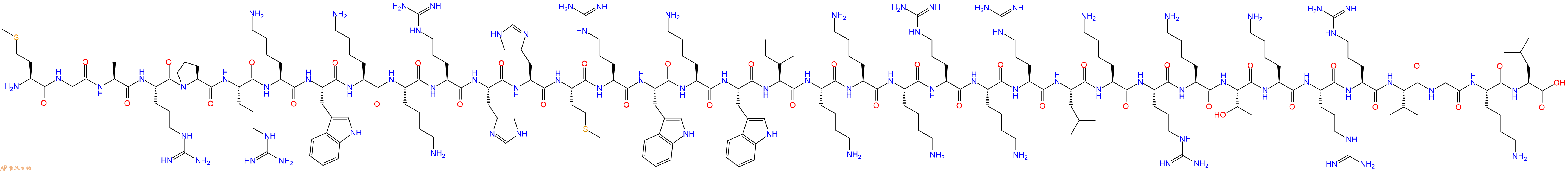 专肽生物产品H2N-Met-Gly-Ala-Arg-Pro-Arg-Lys-Trp-Lys-Lys-Arg-His-His-Met-Arg-Trp-Lys-Trp-Ile-Lys-Lys-Lys-Arg-Lys-Arg-Leu-Lys-Arg-Lys-Thr-Lys-Arg-Arg-Val-Gly-Lys-Leu-COOH