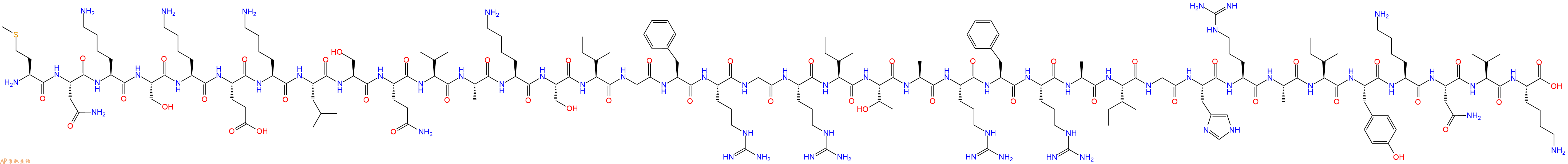 专肽生物产品H2N-Met-Asn-Lys-Ser-Lys-Glu-Lys-Leu-Ser-Gln-Val-Ala-Lys-Ser-Ile-Gly-Phe-Arg-Gly-Arg-Ile-Thr-Ala-Arg-Phe-Arg-Ala-Ile-Gly-His-Arg-Ala-Ile-Tyr-Lys-Asn-Val-Lys-COOH