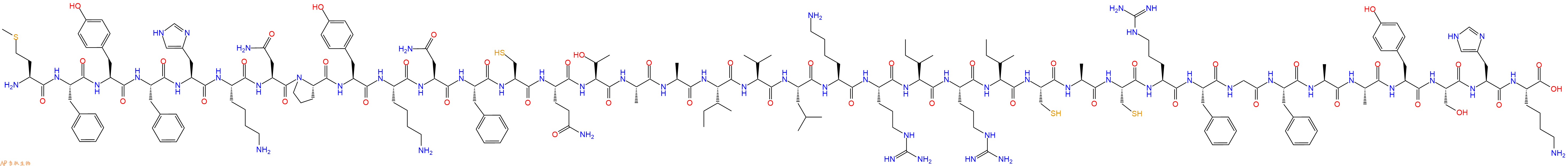 专肽生物产品H2N-Met-Phe-Tyr-Phe-His-Lys-Asn-Pro-Tyr-Lys-Asn-Phe-Cys-Gln-Thr-Ala-Ala-Ile-Val-Leu-Lys-Arg-Ile-Arg-Ile-Cys-Ala-Cys-Arg-Phe-Gly-Phe-Ala-Ala-Tyr-Ser-His-Lys-COOH