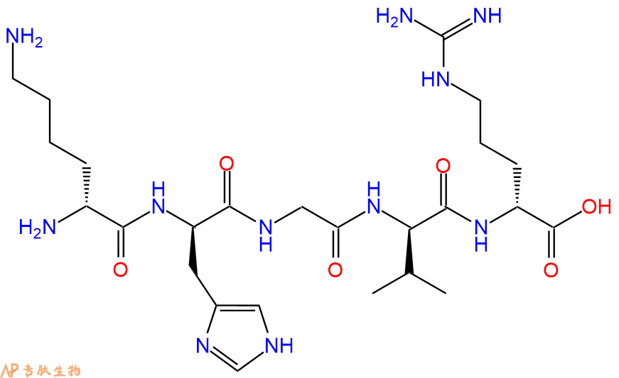 专肽生物产品H2N-DLys-DHis-Gly-DVal-DArg-COOH