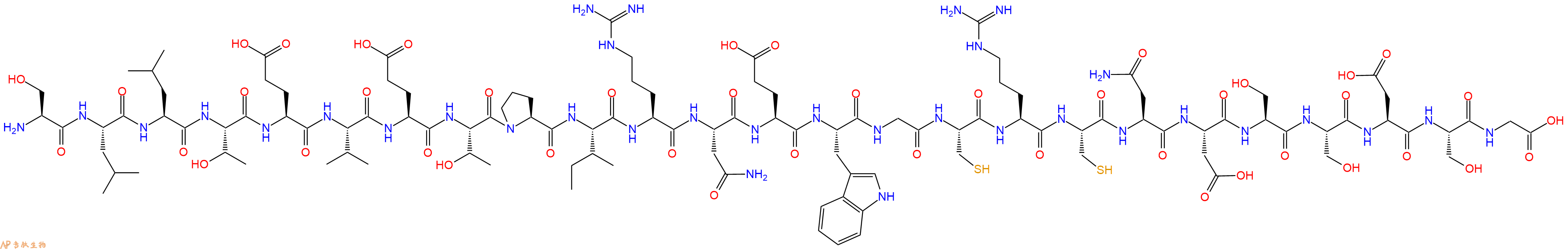 专肽生物产品H2N-Ser-Leu-Leu-Thr-Glu-Val-Glu-Thr-Pro-Ile-Arg-Asn-Glu-Trp-Gly-Cys-Arg-Cys-Asn-Asp-Ser-Ser-Asp-Ser-Gly-COOH