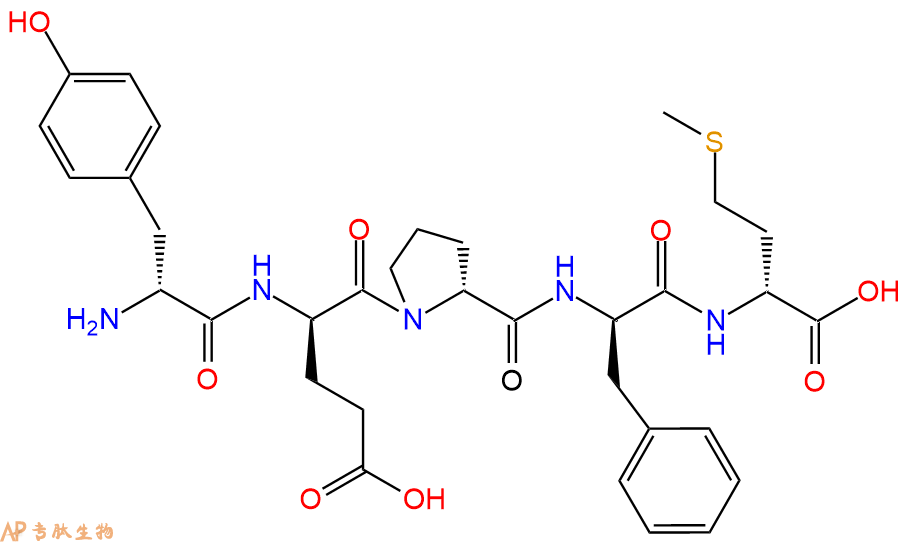 专肽生物产品H2N-DTyr-DGlu-DPro-DPhe-DMet-COOH
