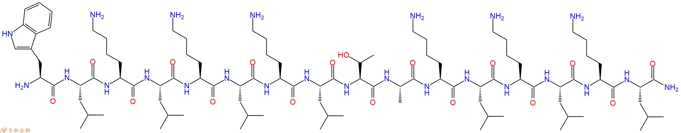 专肽生物产品H2N-Trp-Leu-Lys-Leu-Lys-Leu-Lys-Leu-Thr-Ala-Lys-Leu-Lys-Leu-Lys-Leu-NH2