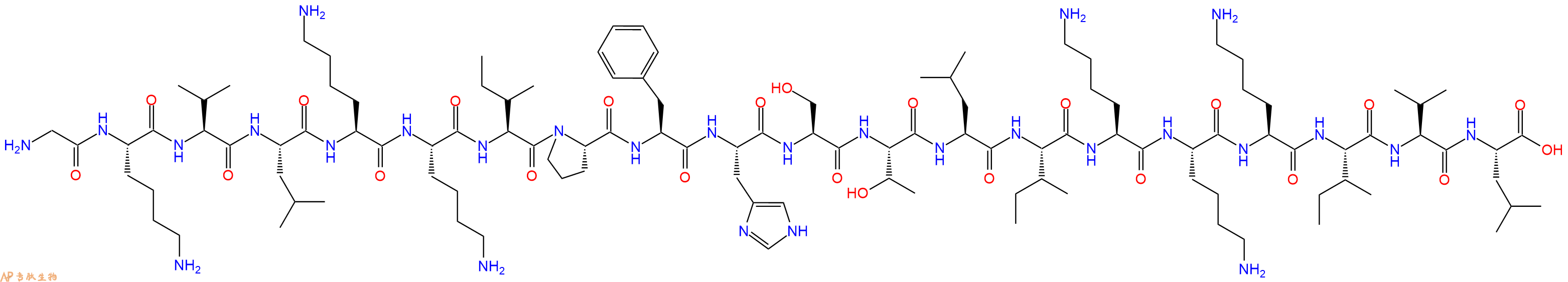 专肽生物产品H2N-Gly-Lys-Val-Leu-Lys-Lys-Ile-Pro-Phe-His-Ser-Thr-Leu-Ile-Lys-Lys-Lys-Ile-Val-Leu-COOH