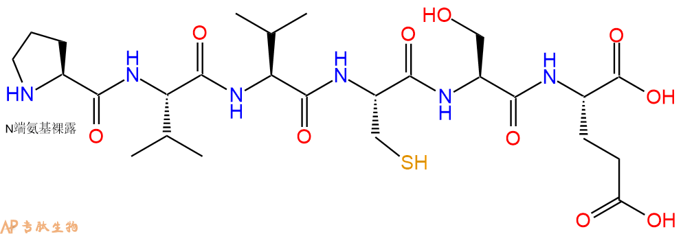 专肽生物产品H2N-Pro-Val-Val-Cys-Ser-Glu-COOH