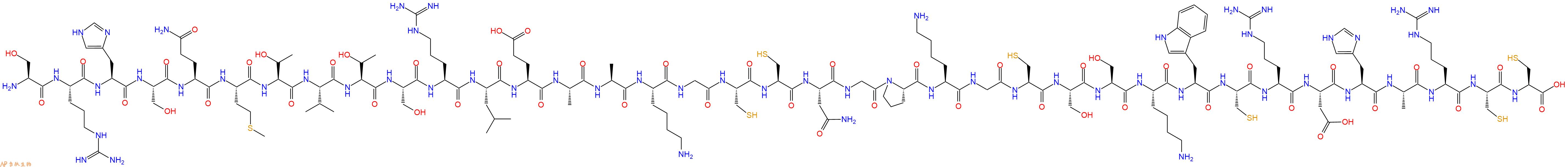 专肽生物产品H2N-Ser-Arg-His-Ser-Gln-Met-Thr-Val-Thr-Ser-Arg-Leu-Glu-Ala-Ala-Lys-Gly-Cys-Cys-Asn-Gly-Pro-Lys-Gly-Cys-Ser-Ser-Lys-Trp-Cys-Arg-Asp-His-Ala-Arg-Cys-Cys-COOH