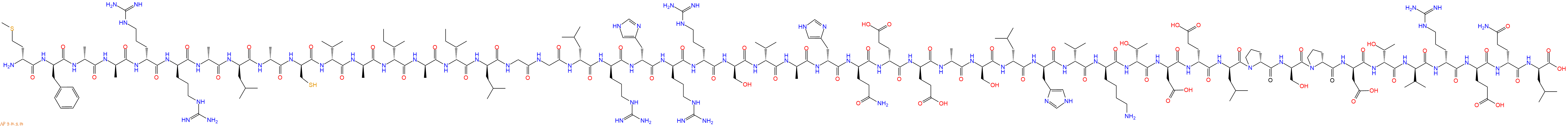 专肽生物产品H2N-DMet-DPhe-DAla-DAla-DArg-DArg-DAla-DLeu-DAla-DCys-DVal-DAla-DIle-DAla-DIle-DLeu-Gly-Gly-DLeu-DArg-DHis-DArg-DArg-DSer-DVal-DAla-DHis-DGln-DGlu-DGlu-DAla-DSer-DLeu-DHis-DVal-DLys-DThr-DAsp-DGlu-DLeu-DPro-DSer-DPro-DAsp-DThr-DVal-DArg-DGlu-DGln-DLeu-COOH