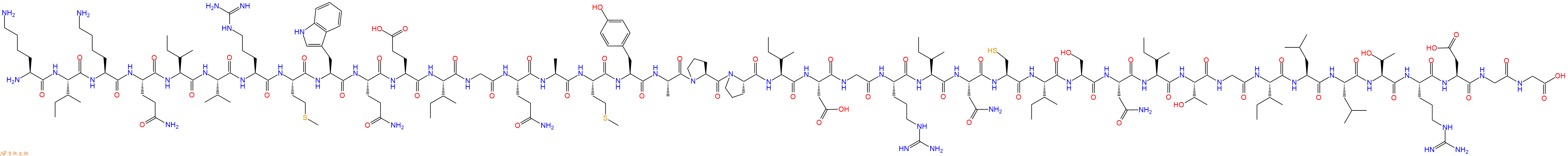 专肽生物产品H2N-Lys-Ile-Lys-Gln-Ile-Val-Arg-Met-Trp-Gln-Glu-Ile-Gly-Gln-Ala-Met-Tyr-Ala-Pro-Pro-Ile-Asp-Gly-Arg-Ile-Asn-Cys-Ile-Ser-Asn-Ile-Thr-Gly-Ile-Leu-Leu-Thr-Arg-Asp-Gly-Gly-COOH