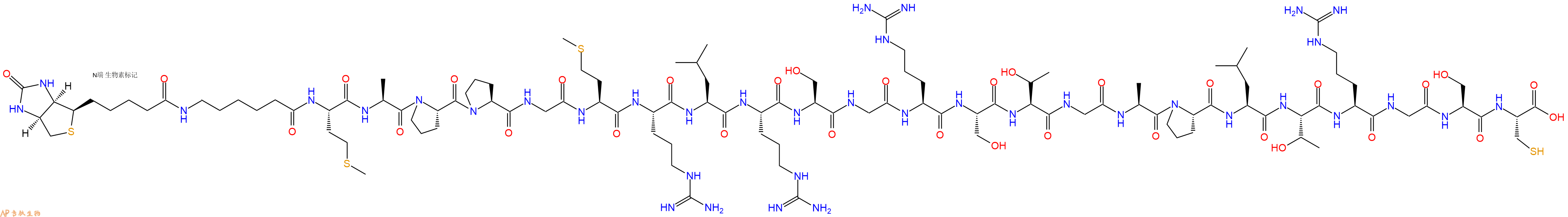 专肽生物产品Biotin-Ahx-Met-Ala-Pro-Pro-Gly-Met-Arg-Leu-Arg-Ser-Gly-Arg-Ser-Thr-Gly-Ala-Pro-Leu-Thr-Arg-Gly-Ser-Cys-COOH