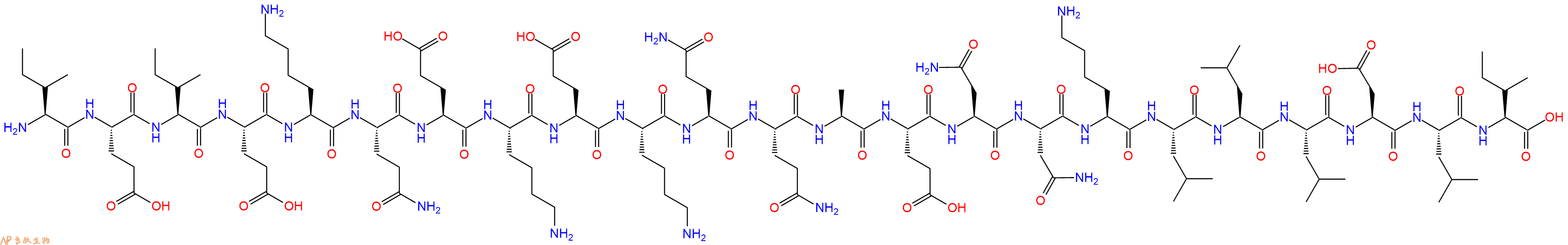 专肽生物产品H2N-Ile-Glu-Ile-Glu-Lys-Gln-Glu-Lys-Glu-Lys-Gln-Gln-Ala-Glu-Asn-Asn-Lys-Leu-Leu-Leu-Asp-Leu-Ile-COOH