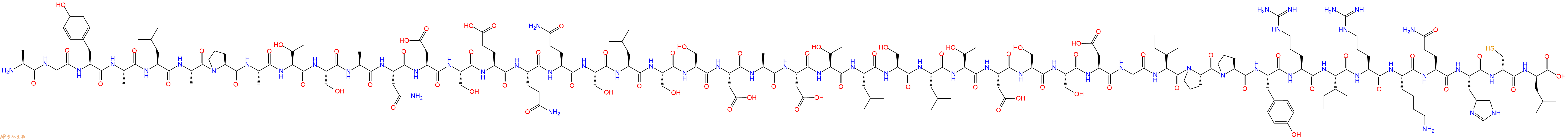 专肽生物产品H2N-Ala-Gly-Tyr-Ala-Leu-Ala-Pro-Ala-Thr-Ser-Ala-Asn-Asp-Ser-Glu-Gln-Gln-Ser-Leu-Ser-Ser-Asp-Ala-Asp-Thr-Leu-Ser-Leu-Thr-Asp-Ser-Ser-Asp-Gly-Ile-Pro-Pro-Tyr-Arg-Ile-Arg-Lys-Gln-His-DCys-DLeu-COOH