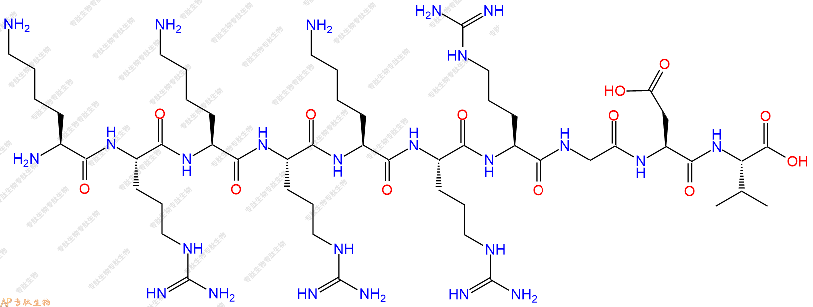 专肽生物产品双功能抗血小板剂Bifunctional Antiplatelet Agent H(-Lys-Arg)3-Arg-Gly-Asp-Val-OH148796-92-3