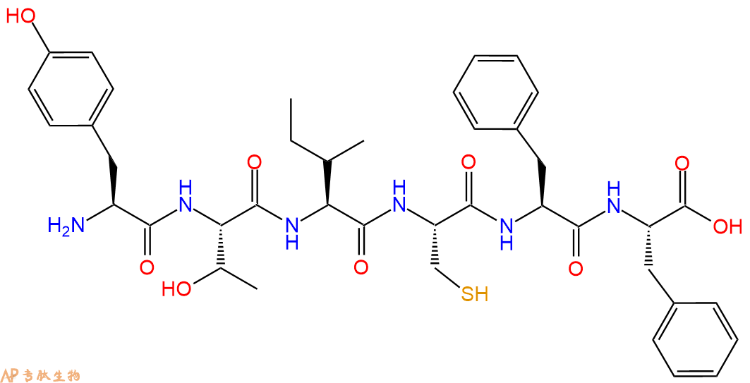 专肽生物产品H2N-Tyr-Thr-Ile-Cys-Phe-Phe-COOH