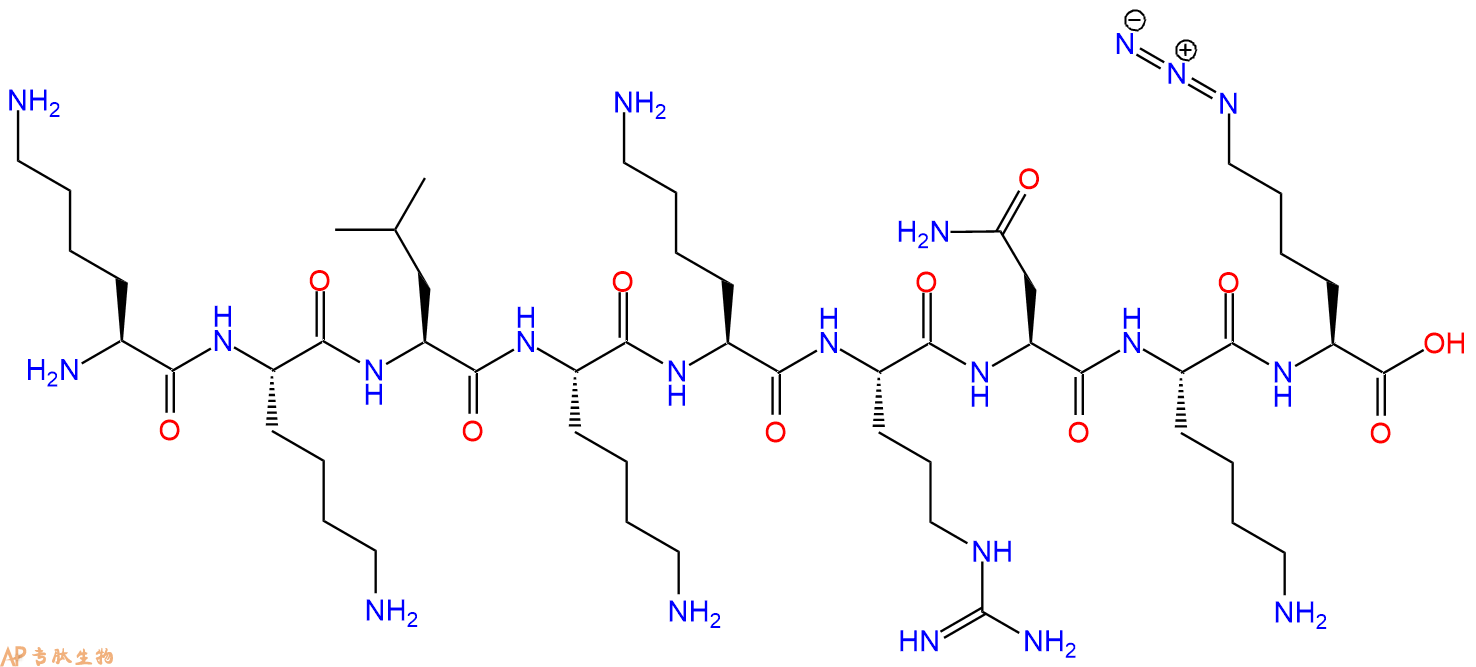 专肽生物产品H2N-Lys-Lys-Leu-Lys-Lys-Arg-Asn-Lys-Lys(N3)-COOH