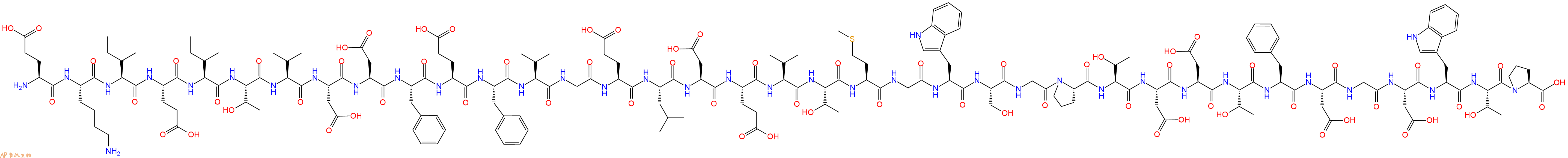 专肽生物产品H2N-Glu-Lys-Ile-Glu-Ile-Thr-Val-Asp-Asp-Phe-Glu-Phe-Val-Gly-Glu-Leu-Asp-Glu-Val-Thr-Met-Gly-Trp-Ser-Gly-Pro-Thr-Asp-Asp-Thr-Phe-Asp-Gly-Asp-Trp-Thr-Pro-COOH