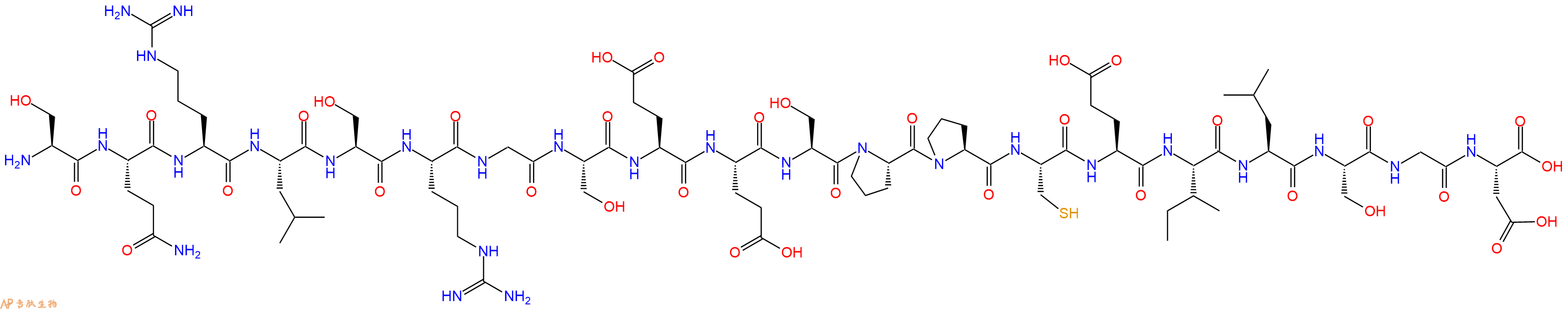专肽生物产品H2N-Ser-Gln-Arg-Leu-Ser-Arg-Gly-Ser-Glu-Glu-Ser-Pro-Pro-Cys-Glu-Ile-Leu-Ser-Gly-Asp-COOH