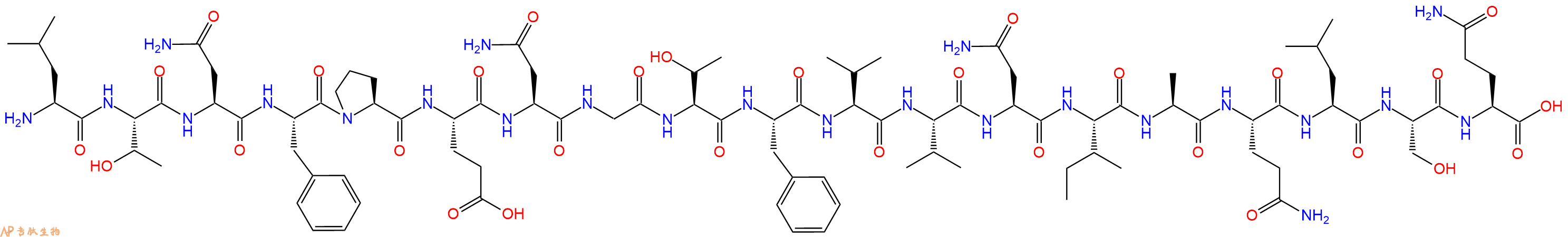 专肽生物产品H2N-Leu-Thr-Asn-Phe-Pro-Glu-Asn-Gly-Thr-Phe-Val-Val-Asn-Ile-Ala-Gln-Leu-Ser-Gln-COOH
