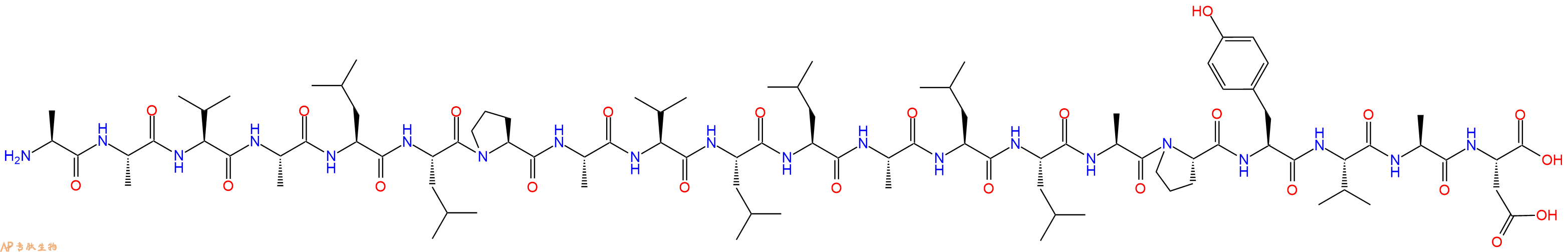 专肽生物产品H2N-Ala-Ala-Val-Ala-Leu-Leu-Pro-Ala-Val-Leu-Leu-Ala-Leu-Leu-Ala-Pro-Tyr-Val-Ala-Asp-COOH