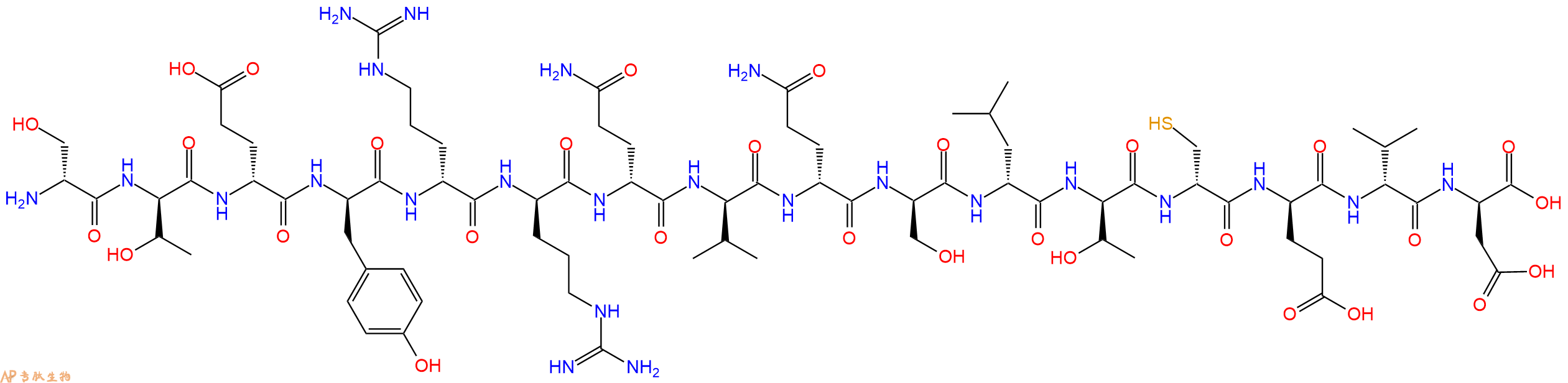 专肽生物产品H2N-DSer-DThr-DGlu-DTyr-DArg-DArg-DGln-DVal-DGln-DSer-DLeu-DThr-DCys-DGlu-DVal-DAsp-COOH