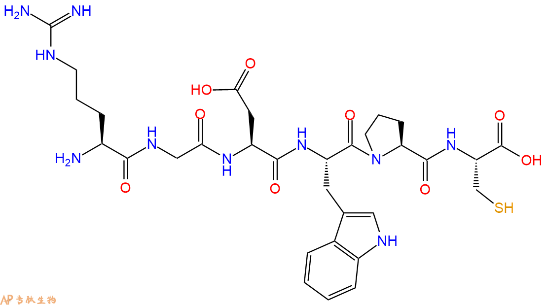 专肽生物产品H2N-Arg-Gly-Asp-Trp-Pro-Cys-COOH